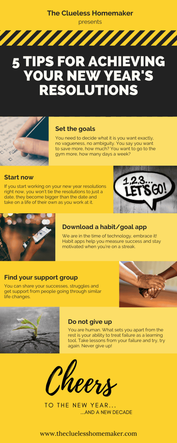 5 tips for achieving your New Year's Resolutions